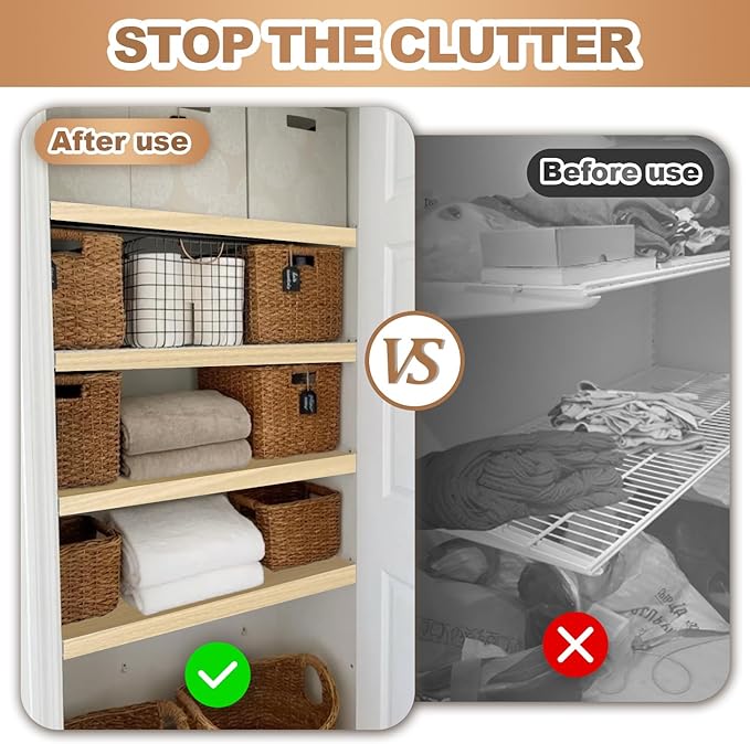 5 Pcs Wire Rack Covers 33x16x2.5 inch PVC Pantry Shelf Cover 0.31 inch Thick Removable Closet Wire Rack Shelf Covers,Decoration Kitchen Bathroom Office Shelving (Wood Color,33x16x2.5inch)