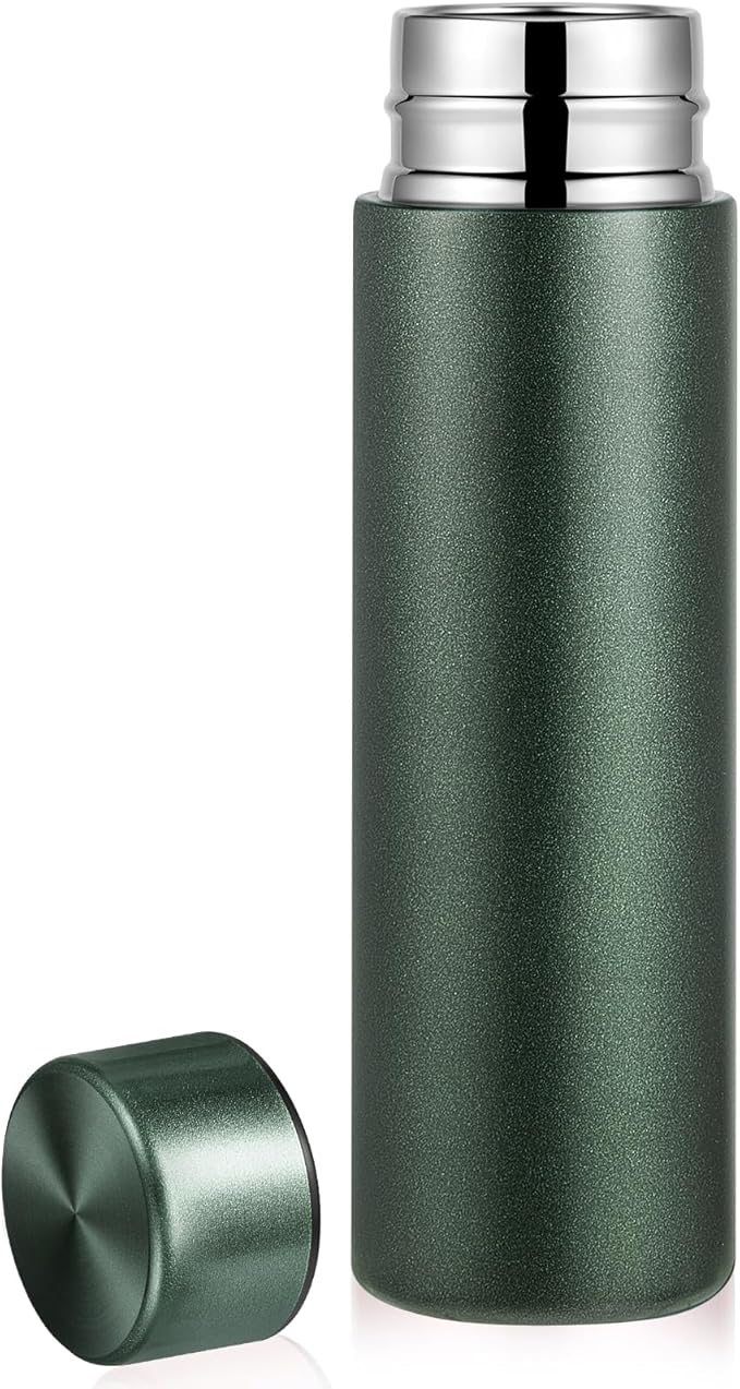 Irenare 5oz Mini Water Bottle Mini Insulated Stainless Steel Bottle Purse Water Bottle Cute Leak Proof Flask Keeps Drink Cold and Hot for Purse Women(Dark Green,1 Piece)