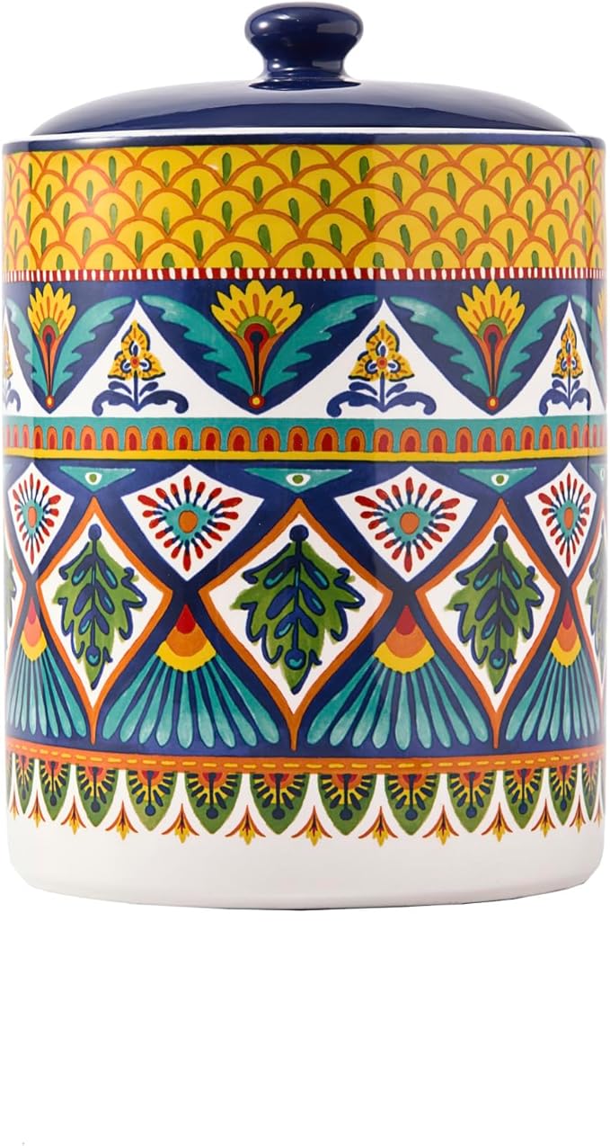 Bico Havana Ceramic Air Tight 9 inch Cookie jar, for holding coffee, powder, tea, spices, Microwave and Dishwasher Safe