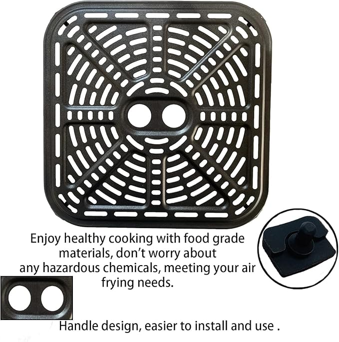 6.8QT Square Air Fryer Crisping Plate Tray for COSORI Pro III Dual Blaze Air Fryers, Upgraded Air Fryer Grill Insert Pan Plate Rack Grate Shelf for 6.8QT COSORI Air Fryers, Dishwasher Safe