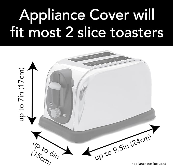 RITZ Premium Universal Two Slice Toaster Cover, 11.25" x 5.75" x 7", Polyester and Cotton Quilted, Fingerprint Protector, Super Soft Appliance & Dust Cover, Appliance NOT Included, Dark Green