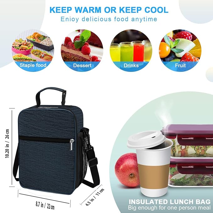 ZM-YOUTOO Lunch Box for Men - Reusable Lunch Bag Men Adult Women- Insulated Small LunchBox