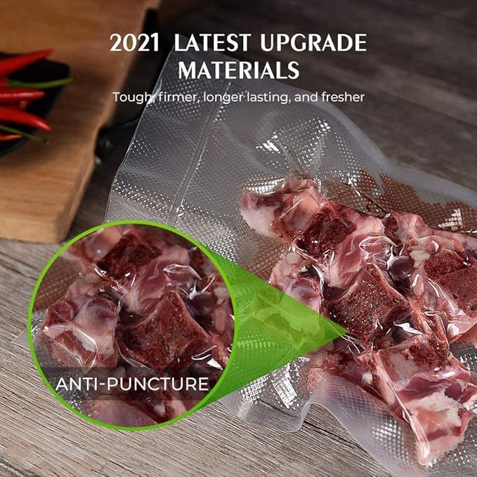 Vacuum Sealer Bags For Food:6 Rolls 8"x20' Commercial Grade BPA Free Bag Rolls Durable Customized Size Food Vac Bags for Storage and Sous Vide Cooking Puncture Prevention