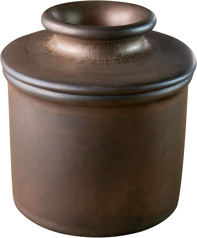 Butter Bell - The Original Butter Bell Crock by L. Tremain, a Countertop French Ceramic Butter Dish Keeper for Spreadable Butter, French Ceramic Butter Dish Keeper, Specialty (Bronze Matte)