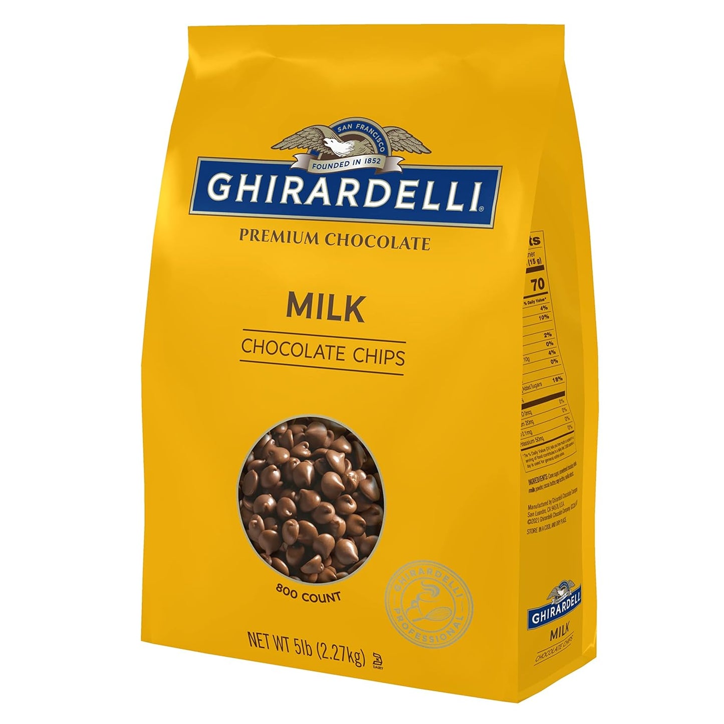 Ghirardelli Chocolate Company Milk Chocolate Chips 800 per lb., 5lb (Pack of 2)