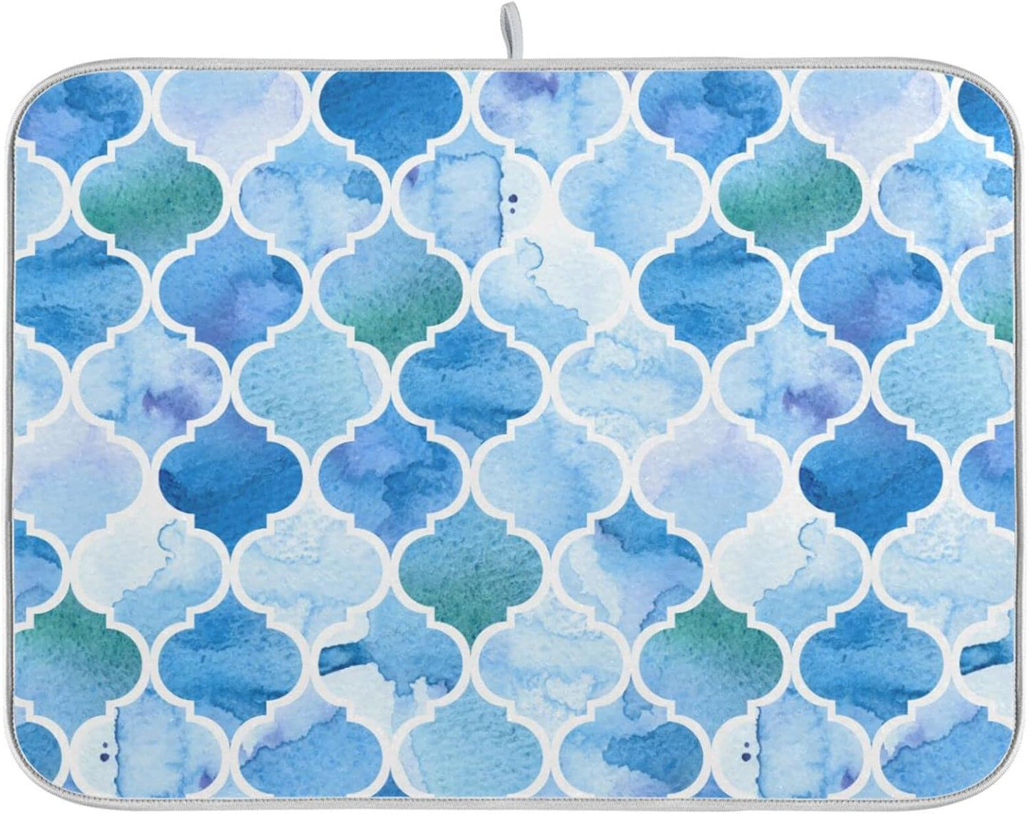 senya Super Absorbent Dish Drying Mat, Microfiber Fast-Drying Dish Mat, 24' x 18', Kitchen Dish Drying Pad, Watercolour Moroccan Background, 18x24in, (g295080316p523c558s1114)