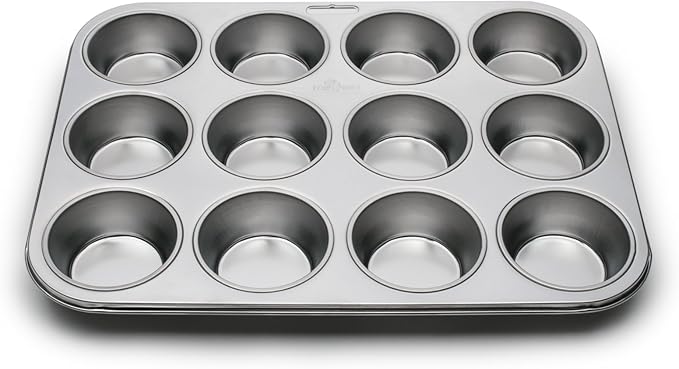 Fox Run Muffin and Cupcake Pan, 12 Standard Cup Stainless Steel Muffin Pan