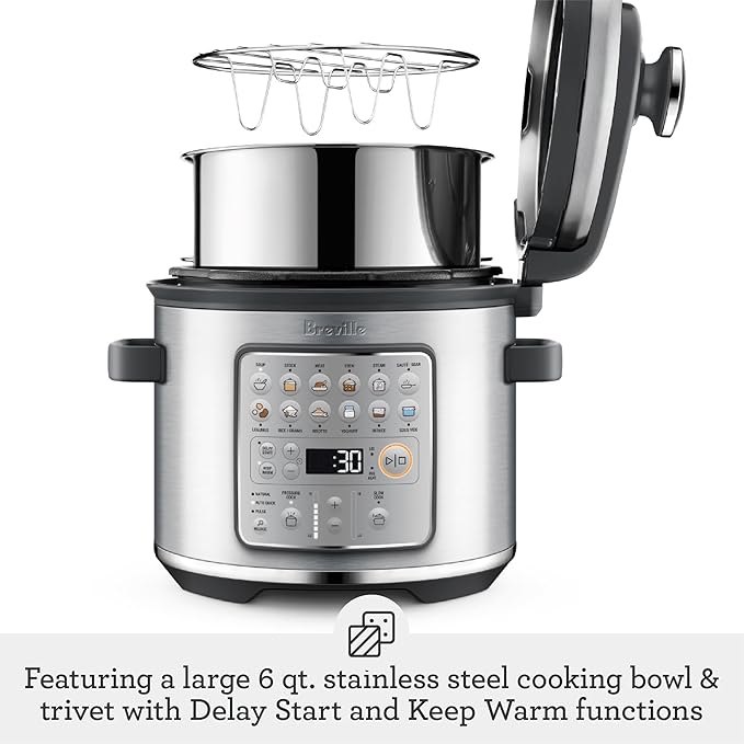 Breville Fast Slow Go Pressure Cooker BPR680BSS, Brushed Stainless Steel