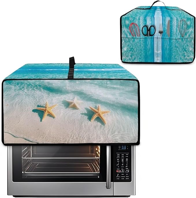 Convection Oven Cover Kitchen Countertop Appliance Covers Washable Convection Microwave Oven Protector 16.5 x 20.5 x 10 inches, M, Beach Starfish Hawaii