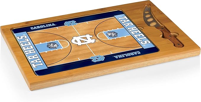 PICNIC TIME NCAA Icon Glass Top Cutting Board & Knife Set, Cheese Boards Charcuterie Boards, Serving Platter, (Parawood & Bamboo)