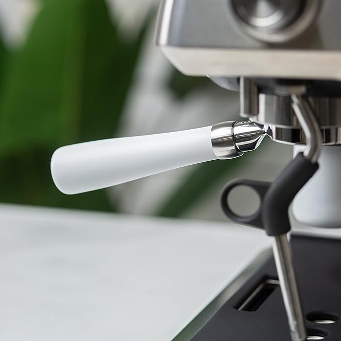 CREMA Coffee Products 58mm Bottomless Portafilter | Compatible with Breville Dual-Boiler, Oracle, Oracle Touch Only | Not suitable with E61 groupheads | White