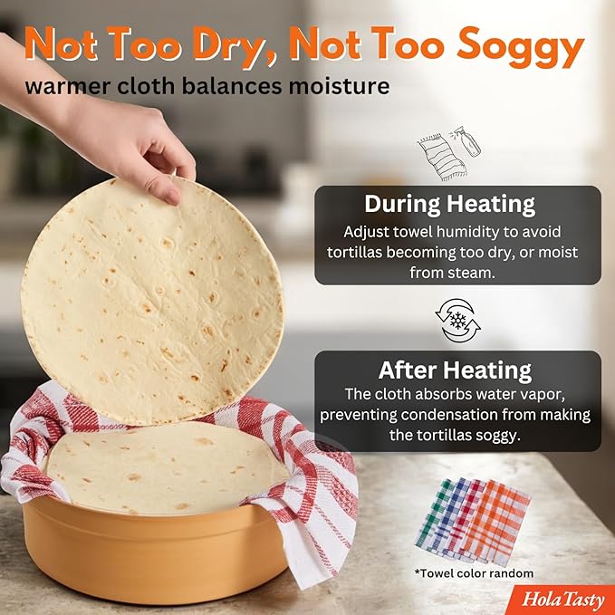 Sugar Skull Tortilla Warmer Day of the Dead - Authentic Terracotta Tortilla Holder with Warmer Cloth, Mexican Día de Muertos Calavera Tortillero, Clay Bread Warmer for Roti Pancake Naan