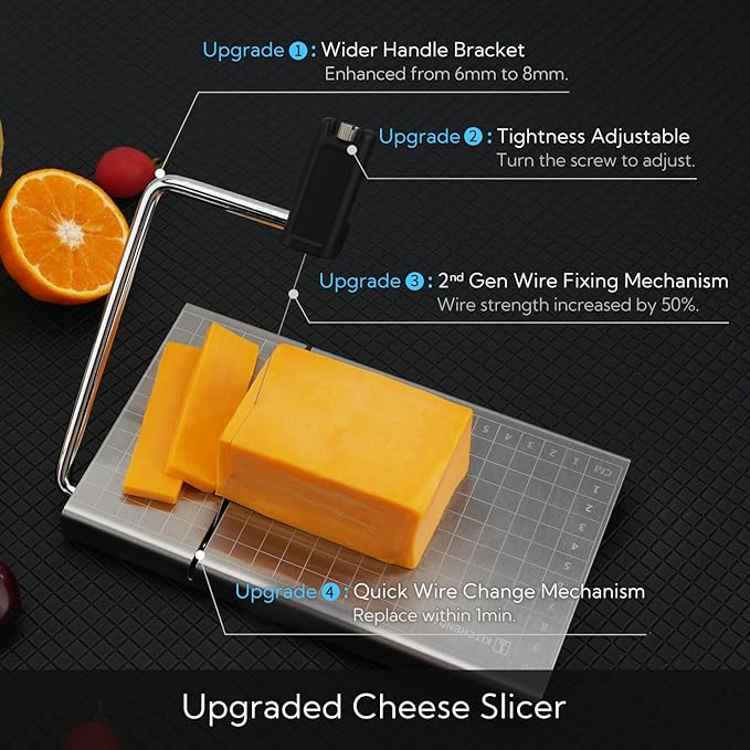 KITCHENDAO Detachable Wine Aerator and Replaceable Wire Cheese Slicer