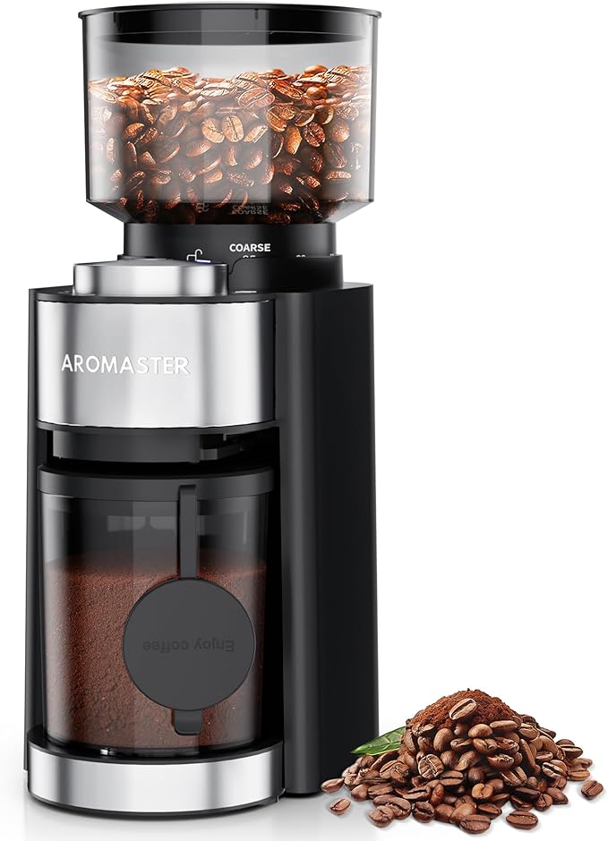 Conical Burr Coffee Grinder,3-Ear Portafilter Holder