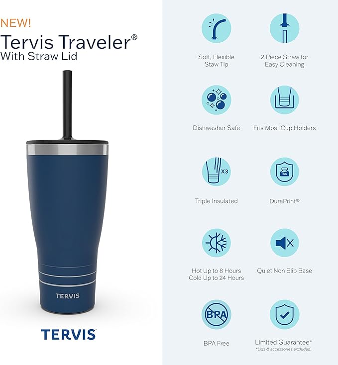 Tervis Traveler Harry Potter Deathly Hallows Triple Walled Insulated Tumbler Travel Cup Keeps Drinks Cold & Hot, 30oz - with Straw Lid, Stainless Steel