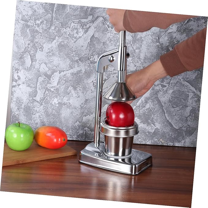 PRETYZOOM Stainless Steel Manual Citrus Juicer Press Hand-Operated Fruit Machine for Homemade Juice Easy to Clean for Home and Kitchen Use