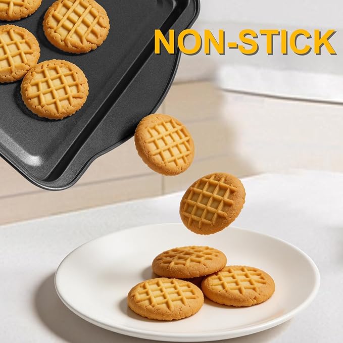 Baking Sheet Set of 3 - Carbon Steel Cookie Sheet for Baking, 17/15/13 Inch, Nonstick Baking Pan with Dual Handles, Stackable, Rust & Warp Resistant, Perfect for Baking, Roasting, and More
