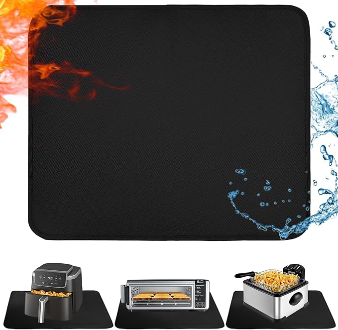 Heat Resistant Mat for Air Fryer,Deep Fryer,Oven,15x18in Hot Pads for Kitchen Counter Heat Protector,Under Coffee Maker Mats for Quartz Countertop Protector,Deep Fryer Coffee Machine Accessories