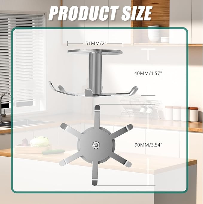 Zorfeter 2 PCS Under Cabinet Kitchen Utensil Hooks, Stainless Steel Utensil Racks 360°Rotating Drilling Free Adhesive Utensils Hanging Rack Holder, Brushed Nickel