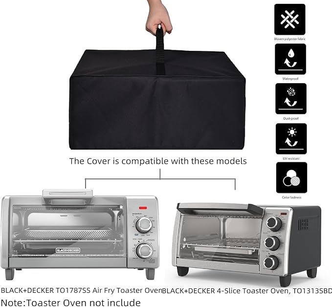 AF-WAN Air Fry Toaster Oven Dust Cover,Waterproof Case,Compatible With BLACK+DECKER TO1787SS Air Fry Toaster Oven/4-Slice Toaster Oven TO1313SBD (Black)