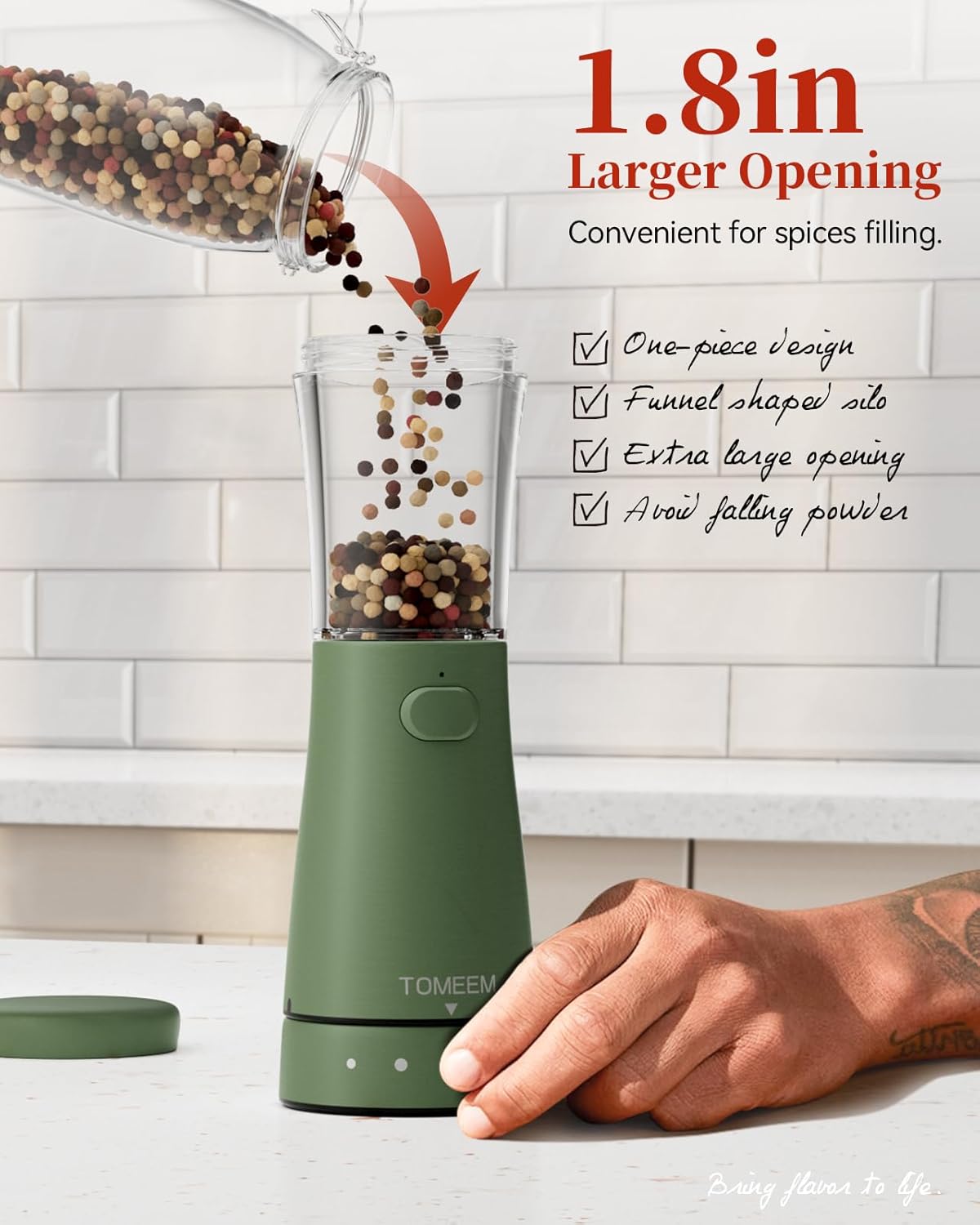 Electric Salt and Pepper Grinder Set with Storage Base, Stainless Steel Rechargeable Salt and Pepper Grinder Set with 4.5 oz Large Capacity, 1.8" Wide Mouth, Adjustable Coarseness, Ideal for Kitchen