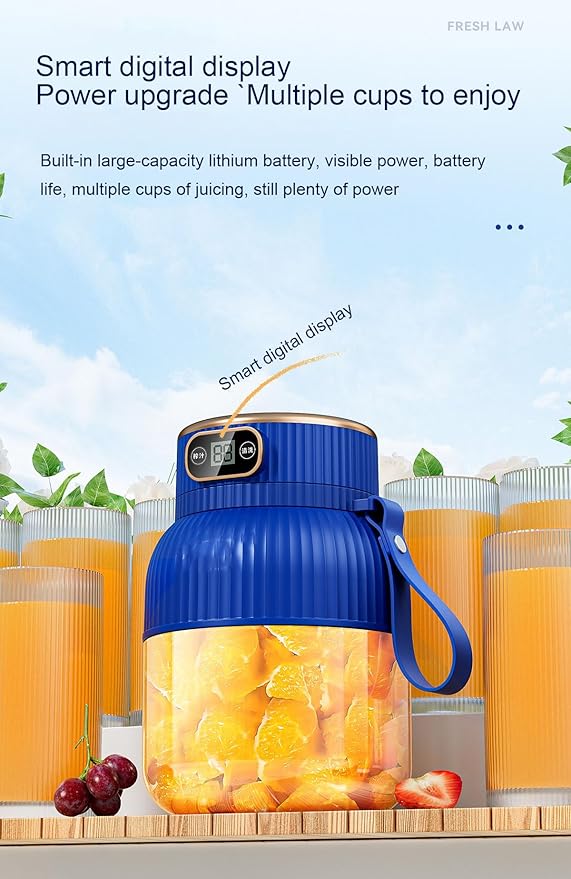 Portable Blender,Portable Blender for Shakes and Smoothies, Personal Size High Speed Blender,21oz USB C Rechargeable Blender for Travel/Picnic/Office/Gym/Sport (WHITE WITH CUP LID)