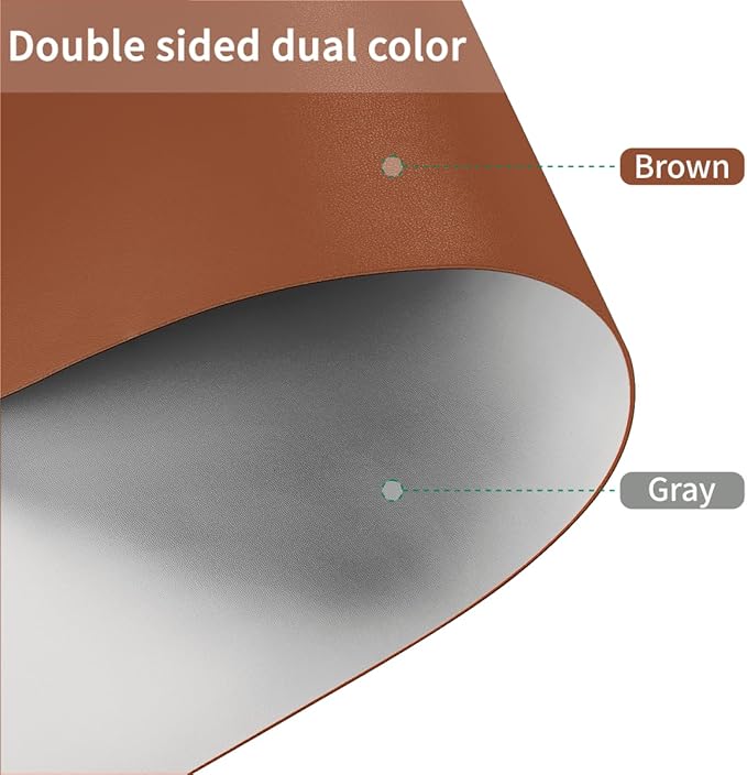 Dining Table Protector Pad for Dining Room Table - Can Be Used On Both Sides Waterproof and Easy to Clean Good Flatness Used for Dining Table(Brown+Gray 54x98)