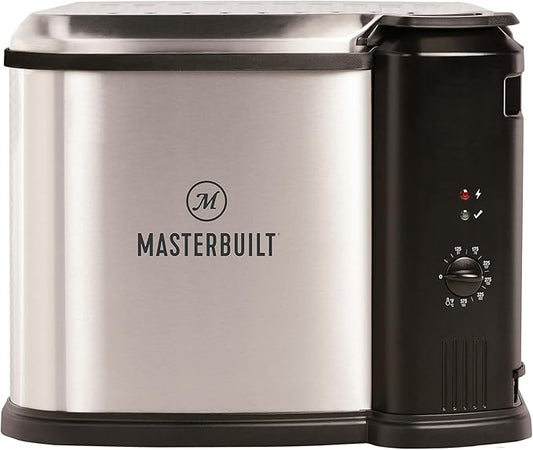 Masterbuilt® 3-in-1 10 Liter XL Electric Turkey Fryer plus Boiler and Steamer Combination with Drain Basket and Breakaway Safety Cord in Stainless Steel