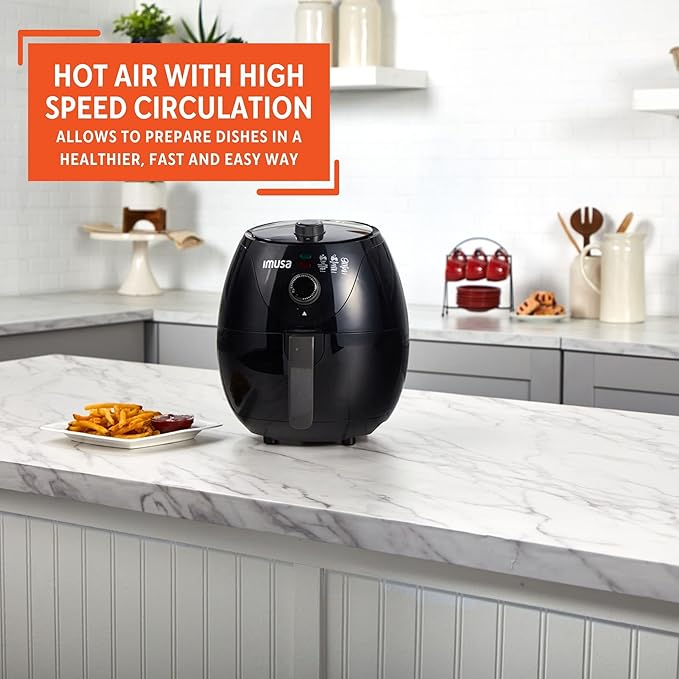 IMUSA 3.3qt Electric Air Fryer, Black