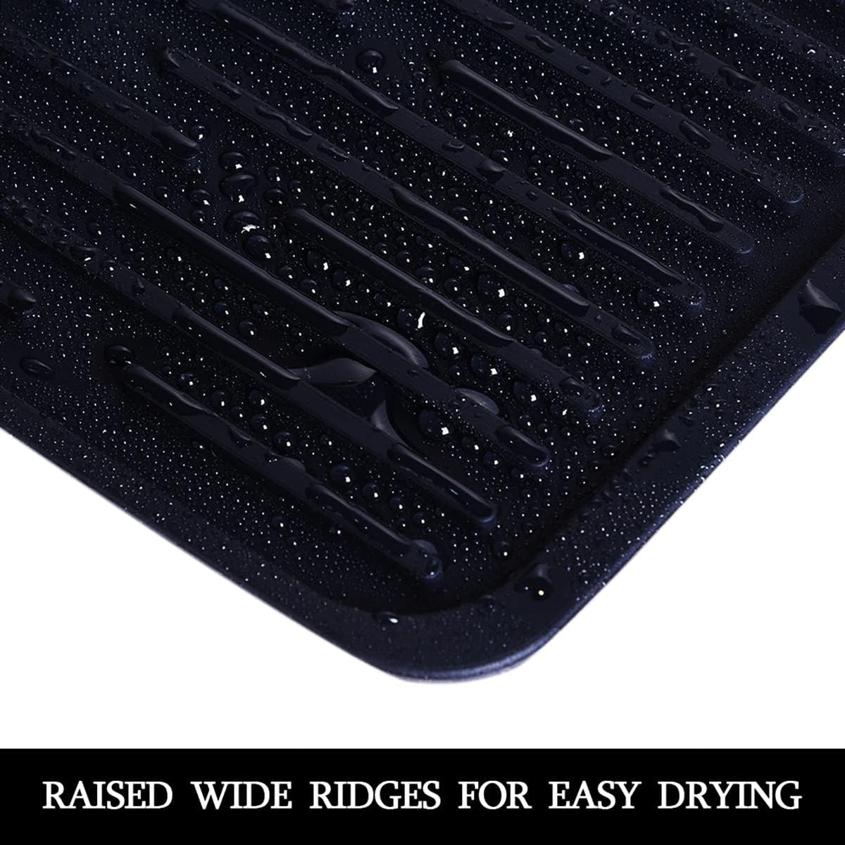 Small Dish Drying Mat, Silicone Dish Mats for Kitchen Countertop, 11.5"x9.1", for Rack Over the Sink, Pots, Pans, Glassware, Silverware, Stemware, Car Center Cap, Dishwasher safe, Reusable