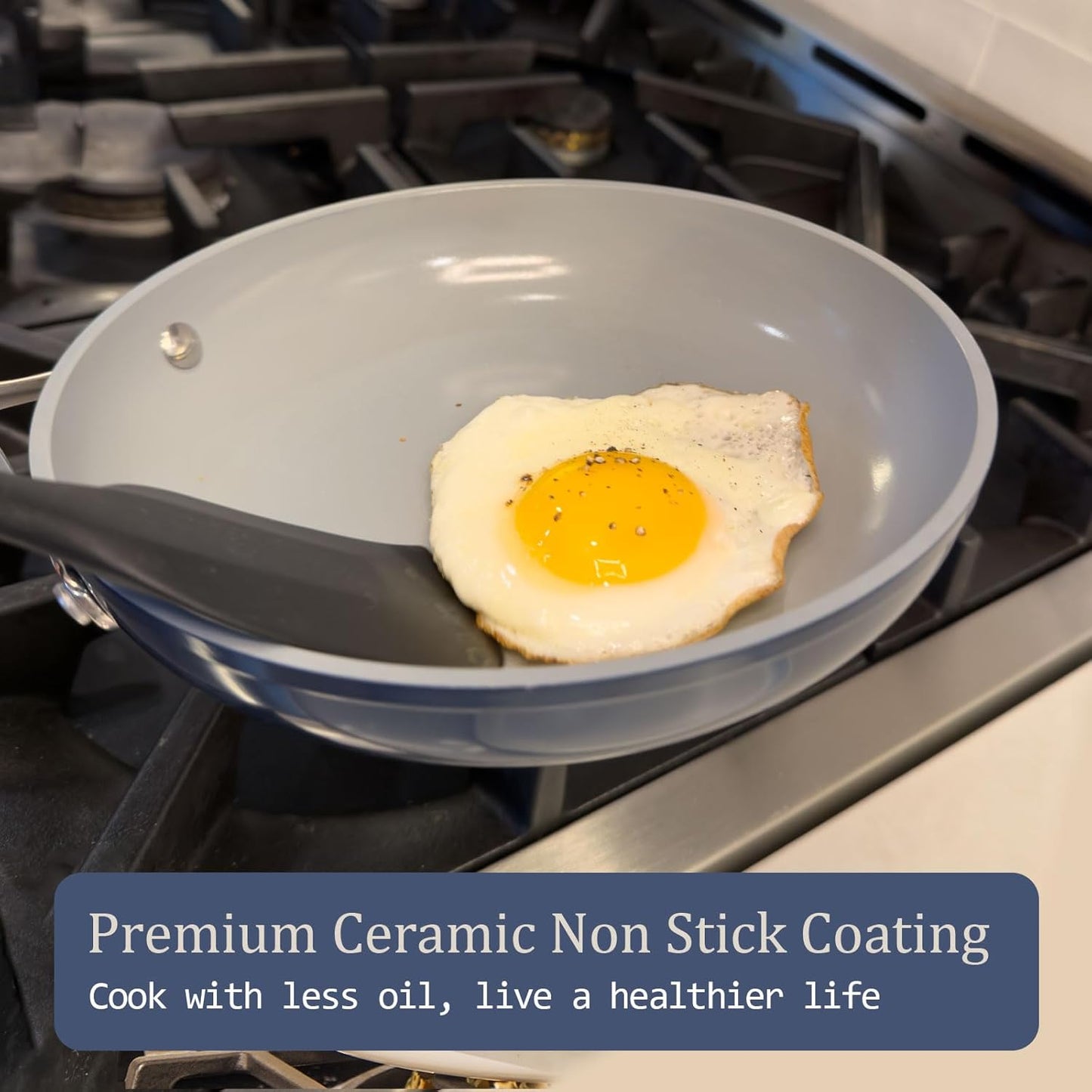 Stock Pot 4.5qt Dutch Oven with Lid (9.5") Nonstick Ceramic Coated Non-Toxic PFAS-Free Even Heat Distribution for Braising, Baking Bread & Soups, Compatible for All Cooktops(Induction/Gas/Electric) Oven Safe to 500°F (Fusion Red)