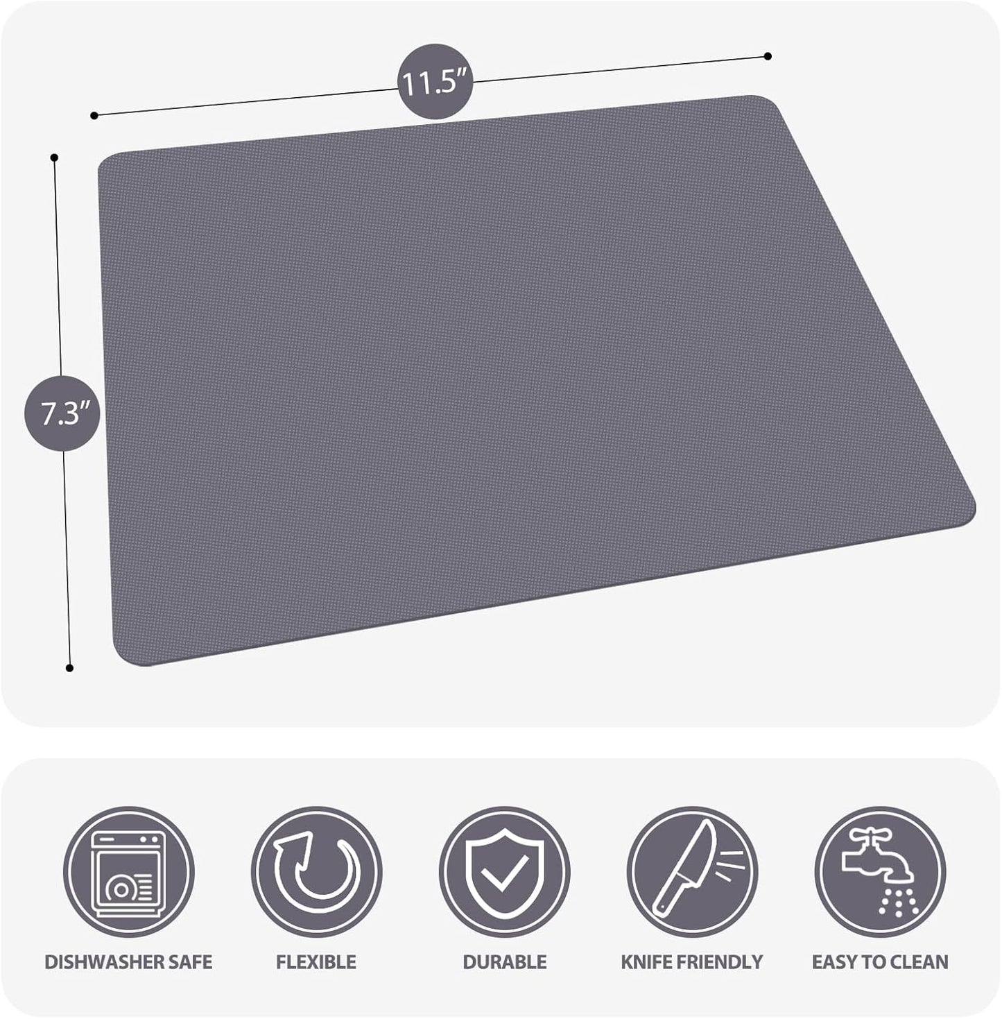 WK Small Flexible Plastic Cutting Boards for Kitchen Set of 3, Non Slip Cutting Mats for Meat, Mini Cutting Board Mats, BPA Free, Dishwasher Safe, 7.3x11.5"