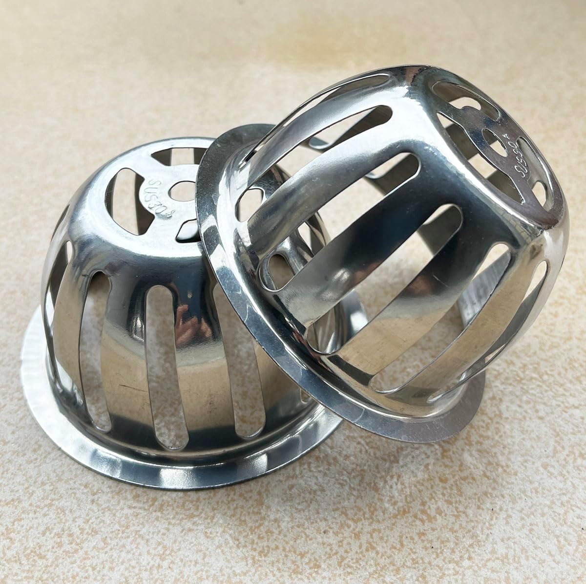 SUS304 Stainless Steel Roof Dome Drain Cover Strainer Anti-Clogging Atrium Grate 2pcs/pk (Φ: 3.5 inch)