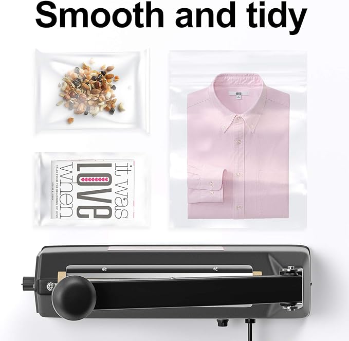 8-inch Impulse Bag Sealer, Manual Heat Sealer Machine for Plastic Bags,2 Replacement Kit Included, Black…