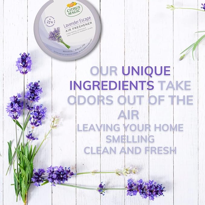 Citrus Magic Odor Absorbing Solid Air Freshener, Lavender Escape, 8-Ounce, Pack of 6