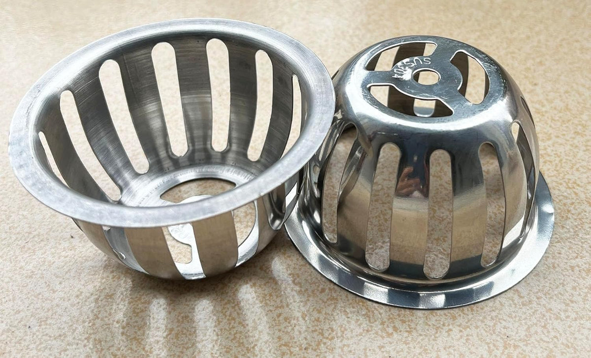 SUS304 Stainless Steel Roof Dome Drain Cover Strainer Anti-Clogging Atrium Grate 2pcs/pk (Φ: 3.5 inch)