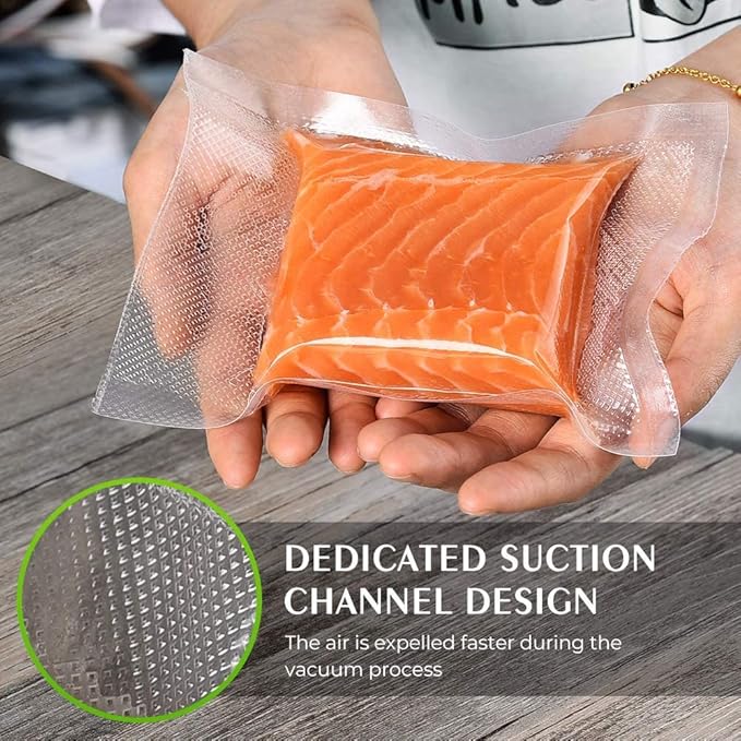 Vacuum Sealer Bags For Food:6 Rolls 8"x20' Commercial Grade BPA Free Bag Rolls Durable Customized Size Food Vac Bags for Storage and Sous Vide Cooking Puncture Prevention