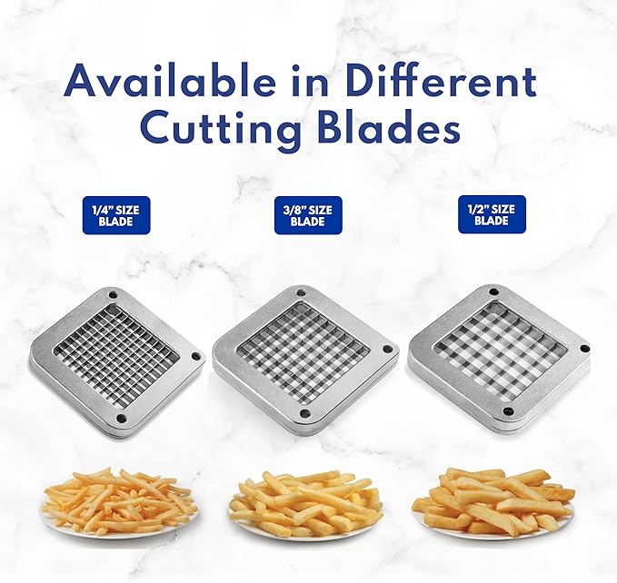 New Star Foodservice 42306 Commercial Grade French Fry Cutter with Suction Feet, 3/8", Green