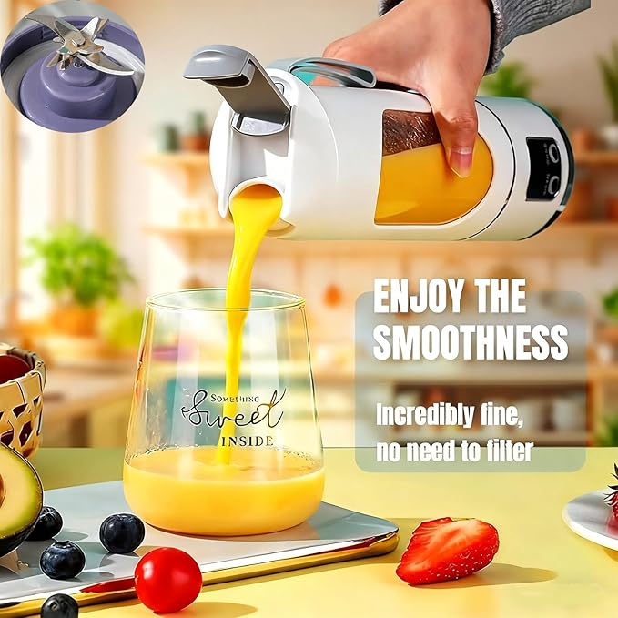 Digital Multimode Juicer Blender - Smart Led Display, Portable Usb Personal Electric Blender, Juicer Shakes And Smoothies Blender For Smoothies Liquid Diet, Shakes, Leak Proof Design (2PC-B)