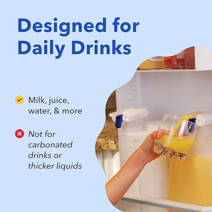 Magic Tap Automatic Drink Dispenser for Fridge, Teal (1 Pack), No Spill Milk Dispenser for Fridge, Automatic Milk Dispenser Pump for Gallon Jugs, Water & Juice, Fits Most Bottles, Batteries Required
