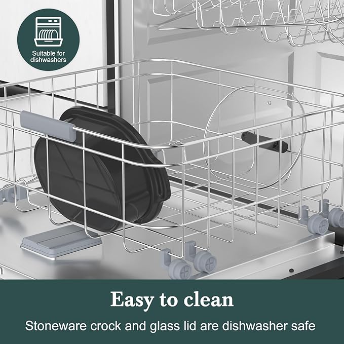MAGNIFIQUE 6 Quart Programmable Slow Cooker Removable Healthy Nonstick Pot - Small Kitchen Appliance for Family Dinners - Serves 6+ People - Heat Settings: Keep Warm Oatmeal