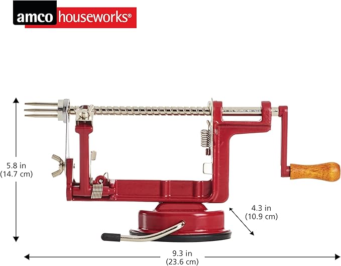 Back To Basics A505 Peel Away Apple Peeler (Casr Iron Suction Base), Red