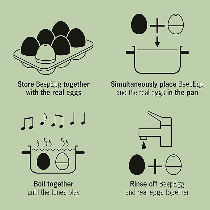 Tiger BeepEgg – Egg Timer for Boiling Eggs – Musical Egg Cooker for Soft, Medium, Hard Boiled Eggs – Food Safe – Singing Floating Egg Timer – Egg Cooker for 3 Levels of Doneness - Brainstream
