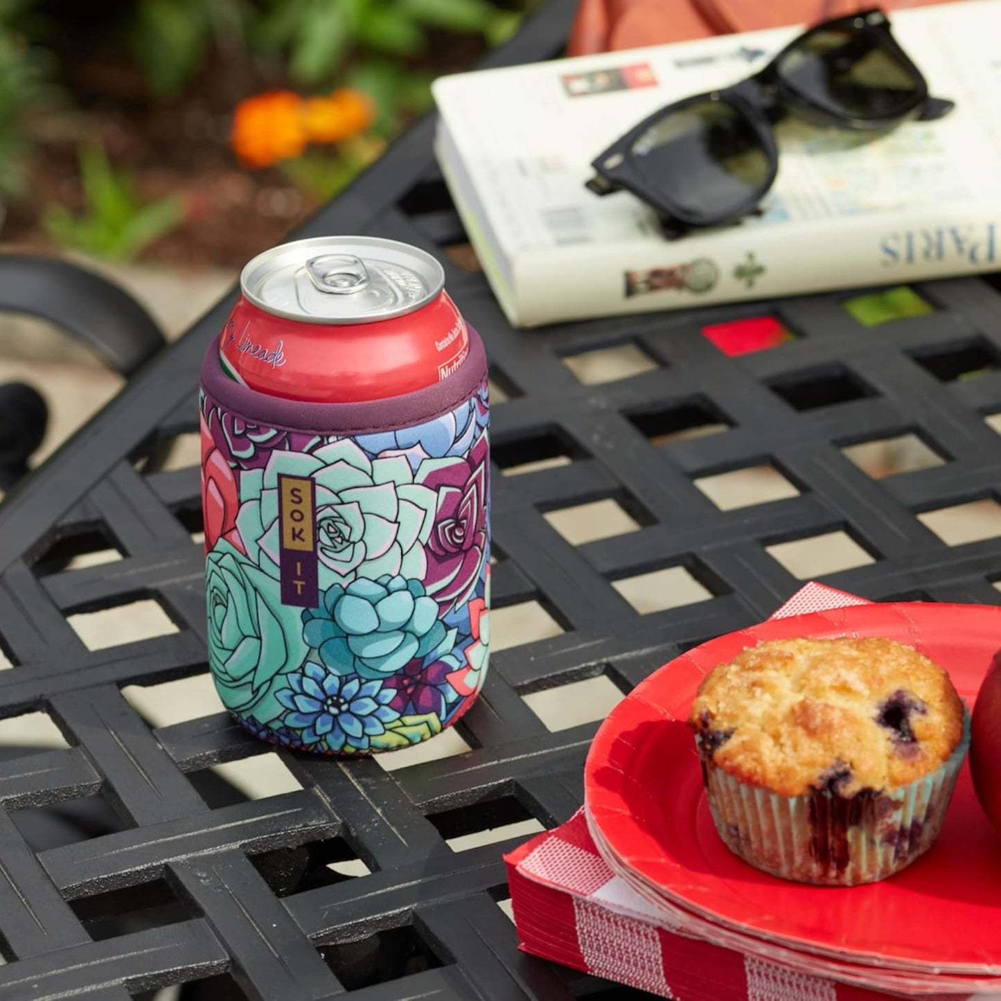 Sok It CanSok Sleeve for Beer & Soda Insulated Neoprene Cover (Happy Sharks, 25oz Can Sleeve)