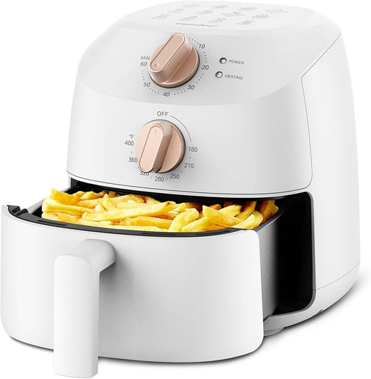 COMFEE' Compact 2.1 Quart Air Fryer with 12 Menu Options, Adjustable Timer & Temperature Control 176-400 degrees F, Dishwasher-Safe Nonstick Fry Basket with Stainless Steel Finish