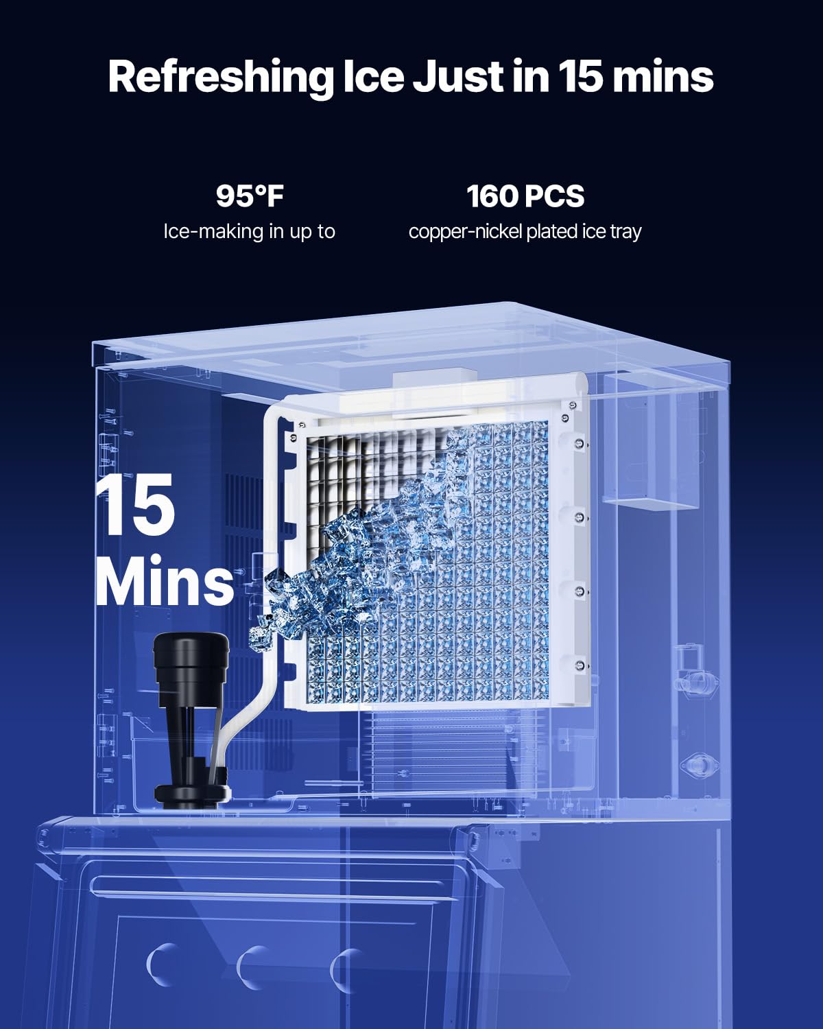 VEVOR Commercial Ice Maker Machine - Head, 400 Lbs/Day Stainless Steel Ice Machine with Self-Cleaning, Scheduled Ice-Making, Adjustable Thickness, Ideal for Restaurant Bar Cafe Hotel - Head Only