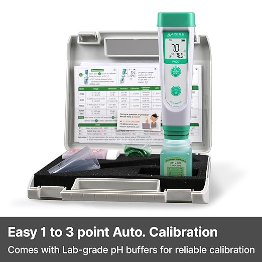 APERA INSTRUMENTS AI209 Value Series PH20 Waterproof pH Tester Kit, ±0.1 pH Accuracy & Etekcity Food Scale, Digital Kitchen Scale, 304 Stainless Steel, Weight in Grams and Ounces
