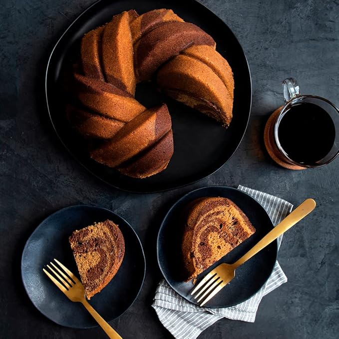Nordic Ware NW 95577 75th Anniversary Braided Rope Bundt Cake Pan, Gold 12 Cup Capacity