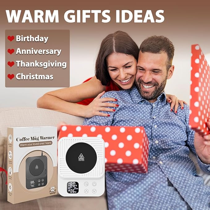 Mug Warmer, Coffee Cup Warmer for Desk with 1-12H Auto Shut Off, 36W Faster Heating Coffee Mug Warmer for Coffee Beverage Milk Tea, Smart Candle Warmers, Ideal Coffee Accessories Gifts (White)