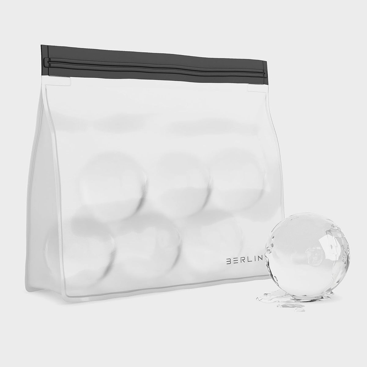 Berlinzo Reusable Ice & Food Storage Bag - Freezer Safe, Leakproof, BPA-Free Silicone, Plastic-Free Lunch Bag - One Bag